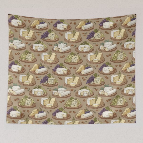 Item preview, Cheese and Grapes Food Pattern designed and sold by All About DigiCraft by Fedelina.