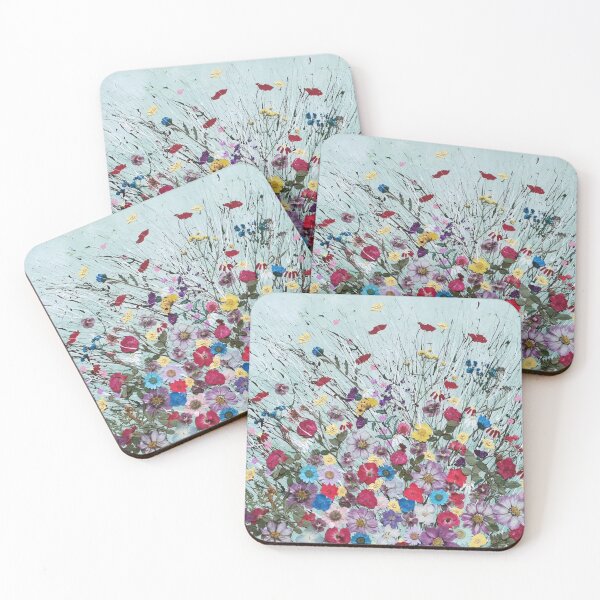 Item preview, Enchanted Eden abstract contemporary meadow flowers designed and sold by ElisaTruemanArt.