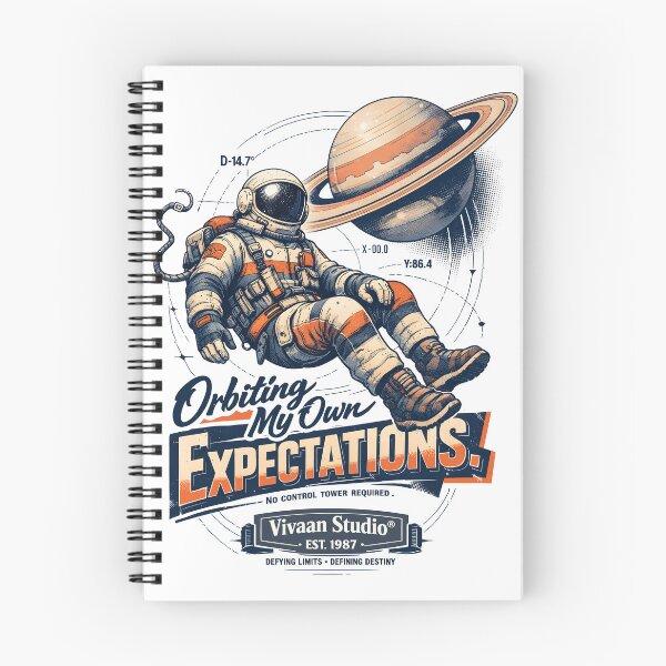 Item preview, Orbiting My Own Expectations Astronaut Vintage Space Art - Retro Sci-Fi Aesthetic & Stoic Quote by Vivaan Studio designed and sold by Vivaan Studio.