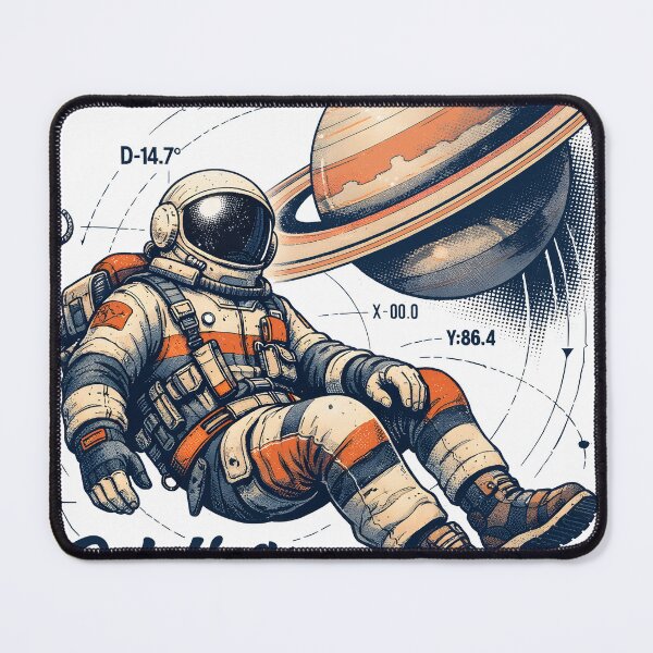 Item preview, Orbiting My Own Expectations Astronaut Vintage Space Art - Retro Sci-Fi Aesthetic & Stoic Quote by Vivaan Studio designed and sold by Vivaan Studio.