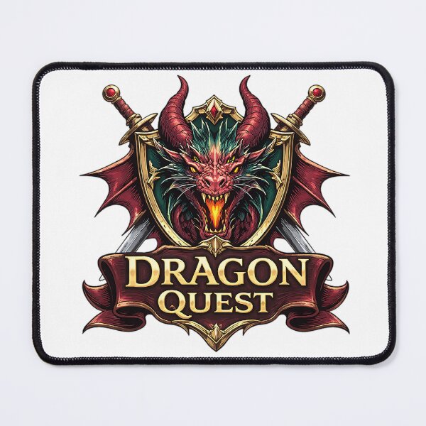 Item preview, Epic Red Dragon Quest Fantasy Shield and Swords Emblem designed and sold by shemodas.
