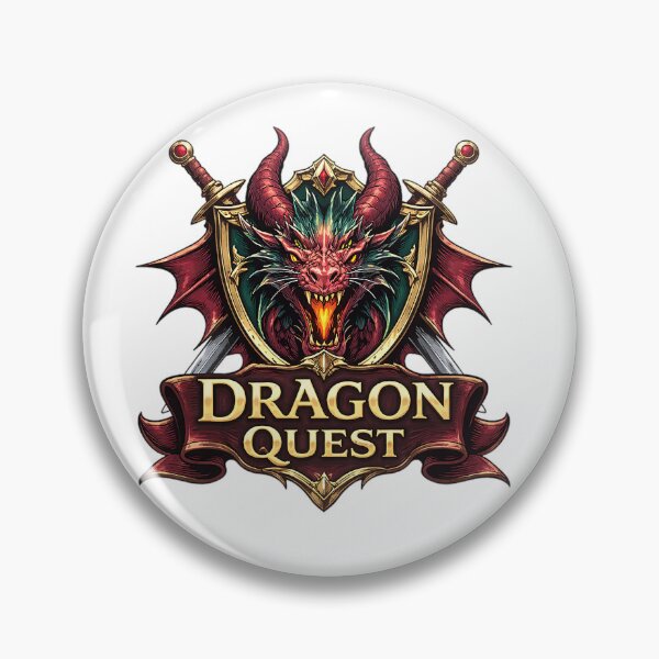 Item preview, Epic Red Dragon Quest Fantasy Shield and Swords Emblem designed and sold by shemodas.