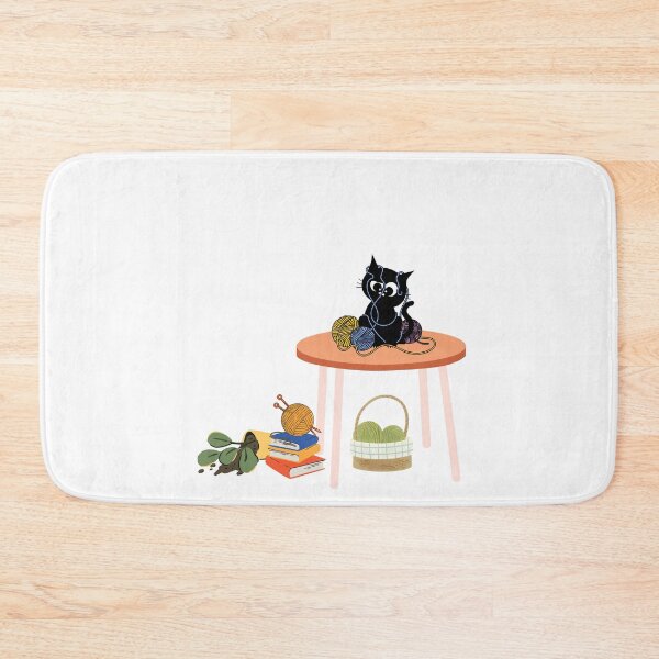 Item preview, An adventurous black cat who had so much fun playing with yarn and got stuck in the excitement designed and sold by LavenderChill04.