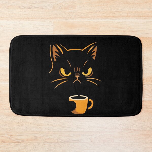 Item preview, Angry Black Cat Coffee Shirt designed and sold by Amevvoo.