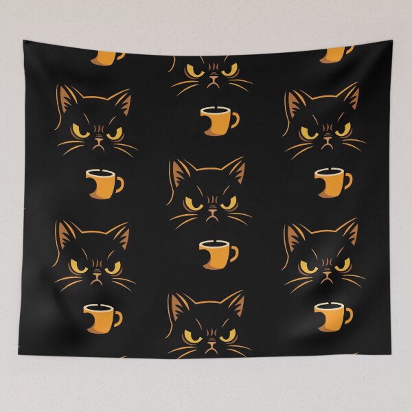 Item preview, Angry Black Cat Coffee Shirt designed and sold by Amevvoo.