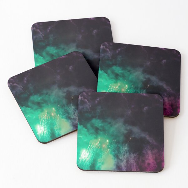 Item preview, Night Fireworks Show With Bright Spark Trails And Smoke Illumination Against The Dark Sky designed and sold by Nmallia.
