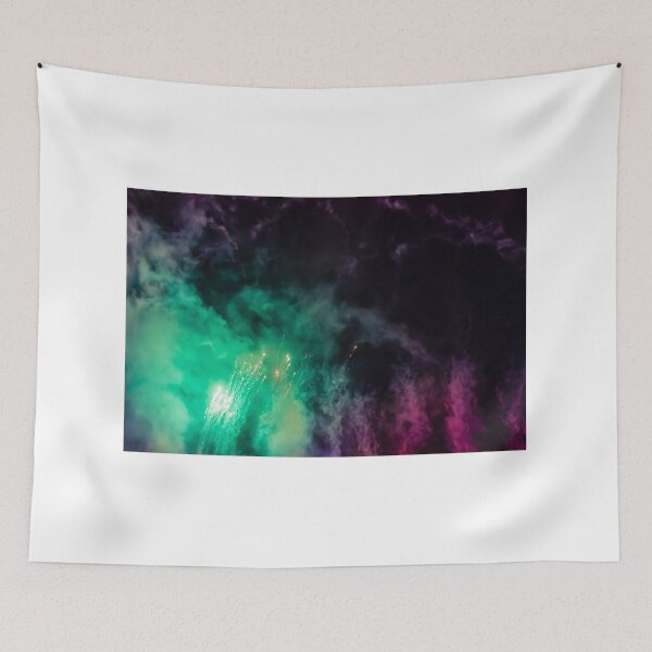 Item preview, Night Fireworks Show With Bright Spark Trails And Smoke Illumination Against The Dark Sky designed and sold by Nmallia.