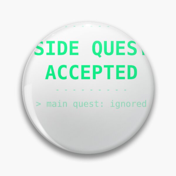Item preview, Side Quest Accepted Retro RPG Gamer Typography designed and sold by FreeBot99.