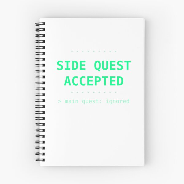Item preview, Side Quest Accepted Retro RPG Gamer Typography designed and sold by FreeBot99.