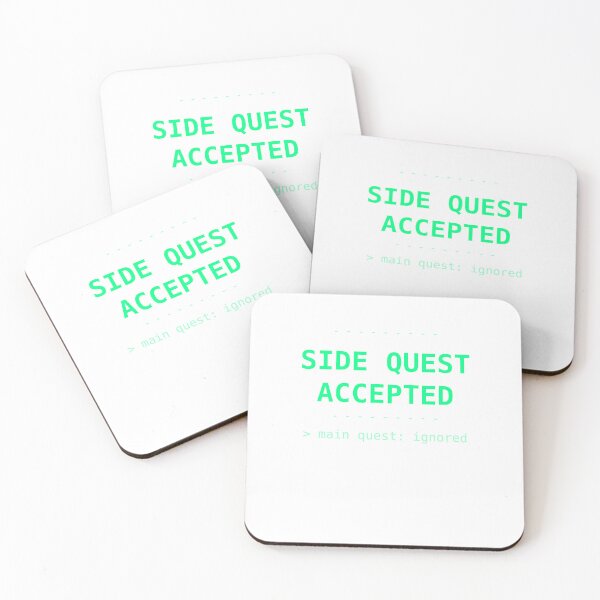 Item preview, Side Quest Accepted Retro RPG Gamer Typography designed and sold by FreeBot99.
