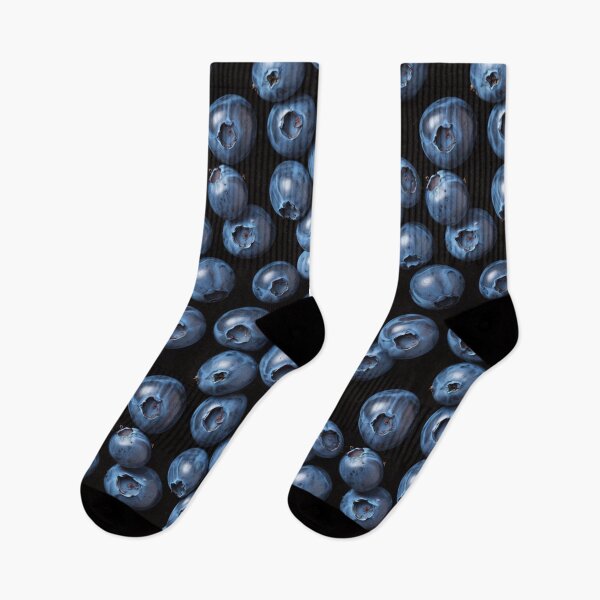 Item preview, Seamless Blueberry Pattern on Black | Fresh Fruit Food Design designed and sold by Fabricbella.