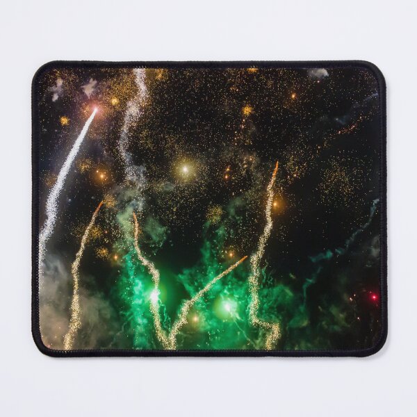 Item preview, Night Fireworks Show With Bright Spark Trails And Smoke Illumination Against The Dark Sky designed and sold by Nmallia.