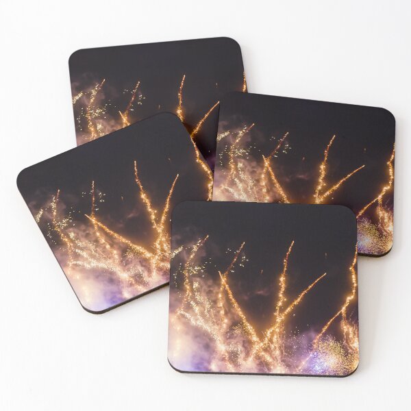 Item preview, Night Fireworks Show With Bright Spark Trails And Smoke Illumination Against The Dark Sky designed and sold by Nmallia.