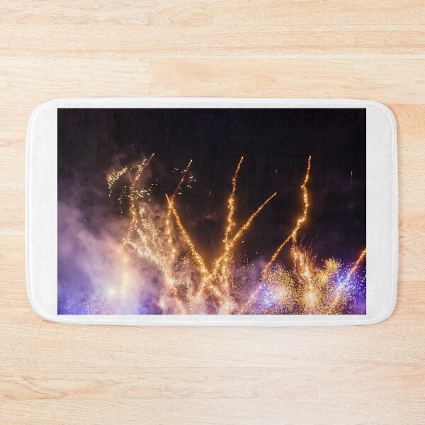 Item preview, Night Fireworks Show With Bright Spark Trails And Smoke Illumination Against The Dark Sky designed and sold by Nmallia.