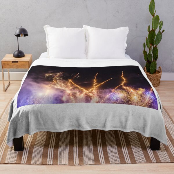 Item preview, Night Fireworks Show With Bright Spark Trails And Smoke Illumination Against The Dark Sky designed and sold by Nmallia.