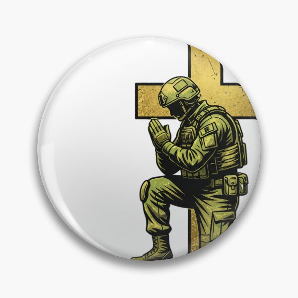 Item preview, Soldier of Christ Kneeling Prayer Military Veteran Faith designed and sold by JMDesignHub.