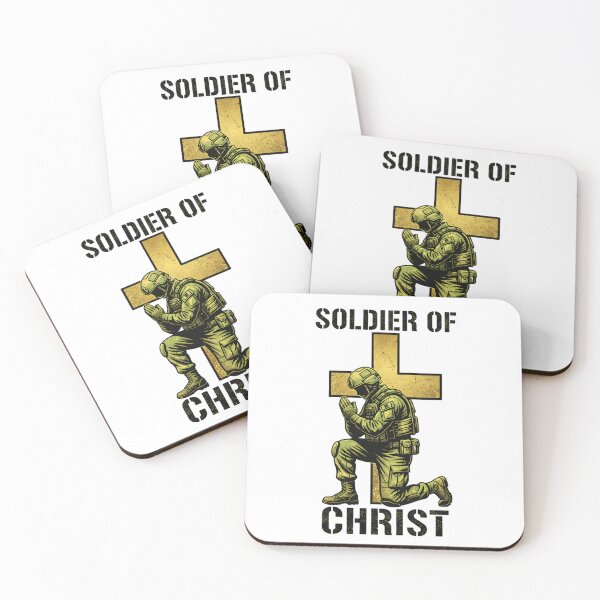 Item preview, Soldier of Christ Kneeling Prayer Military Veteran Faith designed and sold by JMDesignHub.
