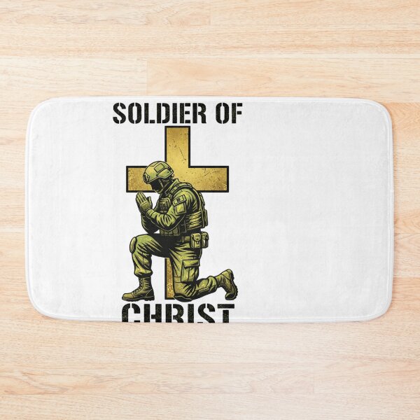 Item preview, Soldier of Christ Kneeling Prayer Military Veteran Faith designed and sold by JMDesignHub.
