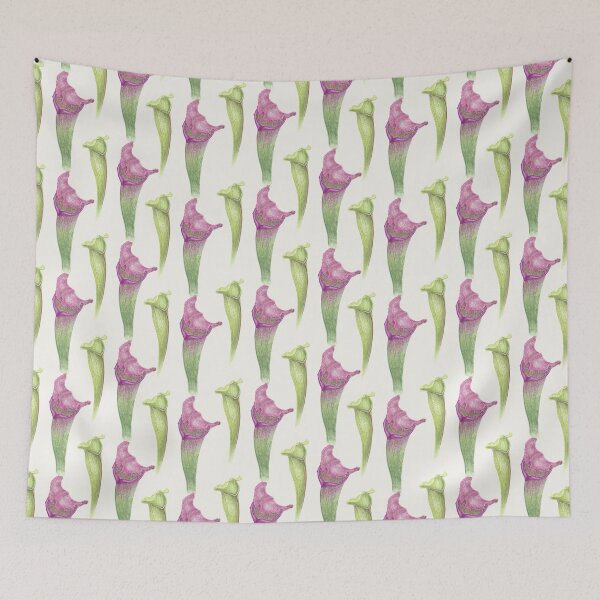 Item preview, Watercolor Sarracenia Pattern – Carnivorous Botanical & Dark Academia Design designed and sold by paintingbetween.