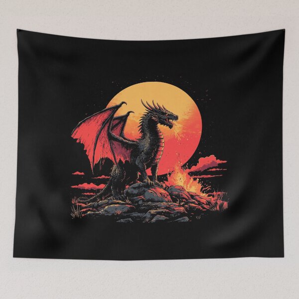 Item preview, Blood Moon Dragon – Dark Fantasy Fire T-Shirt designed and sold by PSYNOVA.