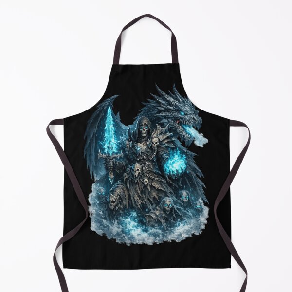 Item preview, Frostbound Necromancer - Ice Dragon Blue Flame Dark Fantasy designed and sold by Nesaith.