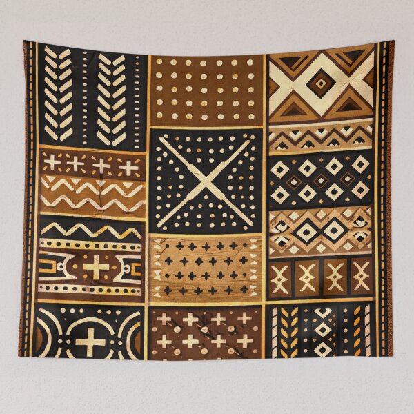 Item preview, African Mudcloth Pattern - Geometric Tribal Textile designed and sold by Myra365Art.