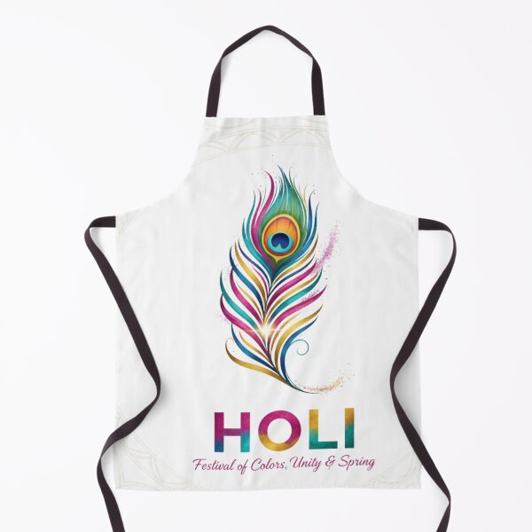 Item preview, Elegant Holi Festival Peacock Feather - Colorful Spiritual Indian Art designed and sold by Wear Sculpt.