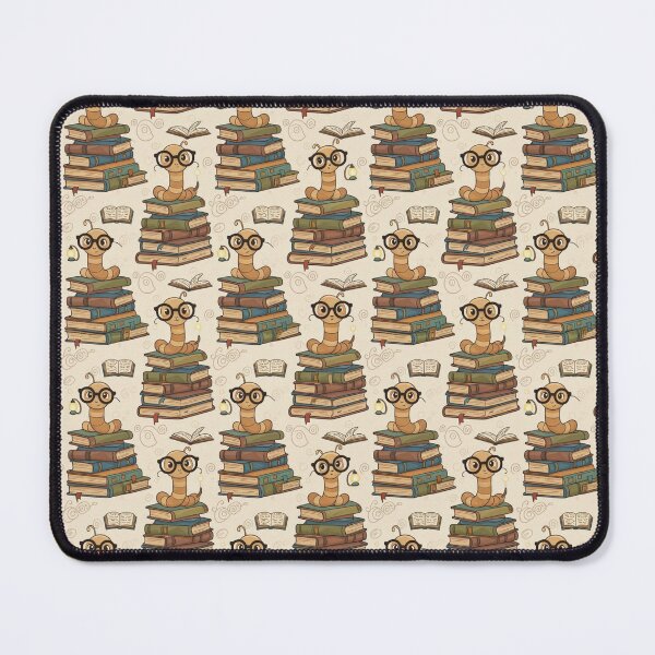 Item preview, Cute Bookworm Pattern | Stacked Books Reading Worm Design designed and sold by Fabricbella.