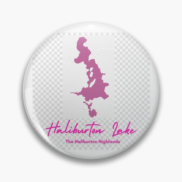 Item preview, Haliburton Lake, Ontario - Vintage Pink Minimalist Map designed and sold by GranitePaddle.
