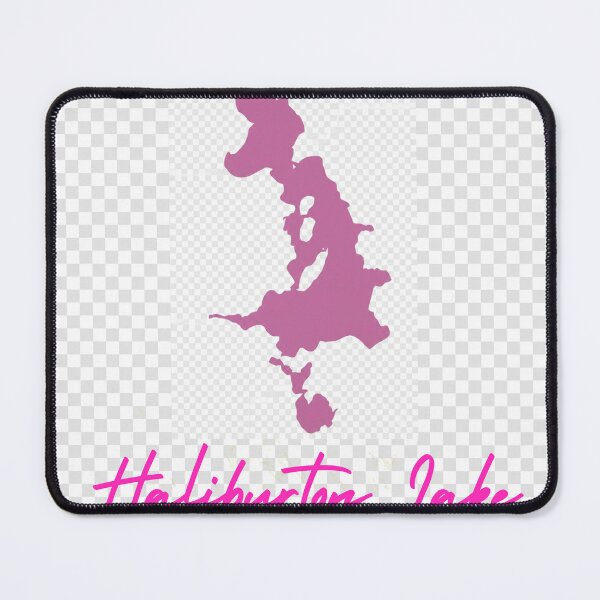 Item preview, Haliburton Lake, Ontario - Vintage Pink Minimalist Map designed and sold by GranitePaddle.