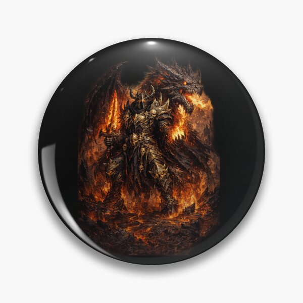 Item preview, Inferno Warlord & Fire Dragon Lava Dark Fantasy designed and sold by Nesaith.