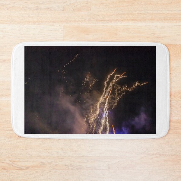Item preview, Night Fireworks Show With Bright Spark Trails And Smoke Illumination Against The Dark Sky designed and sold by Nmallia.