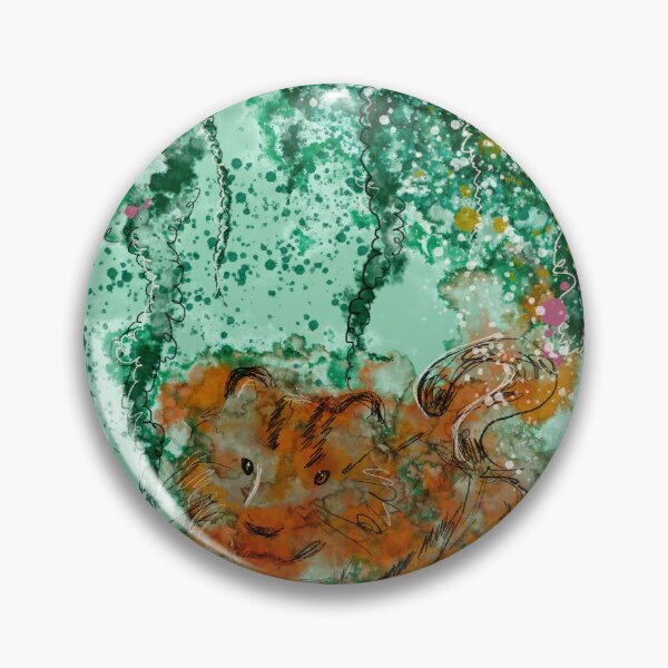Item preview, Tiger in the Jungle - Watercolor Green Foliage Splatter Adventure designed and sold by TheArtOfTreble.