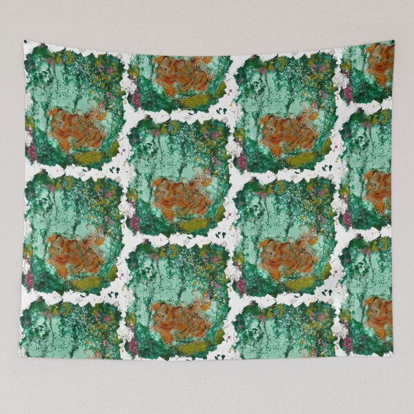 Item preview, Tiger in the Jungle - Watercolor Green Foliage Splatter Adventure designed and sold by TheArtOfTreble.
