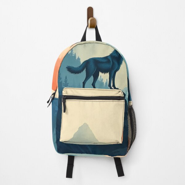 Item preview, Mystical Wolf Mountain Sunset Horizon | Lone Wolf Forest Art designed and sold by DesignsByDessie.