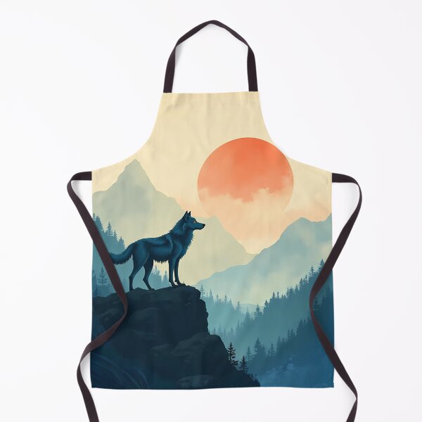 Item preview, Mystical Wolf Mountain Sunset Horizon | Lone Wolf Forest Art designed and sold by DesignsByDessie.