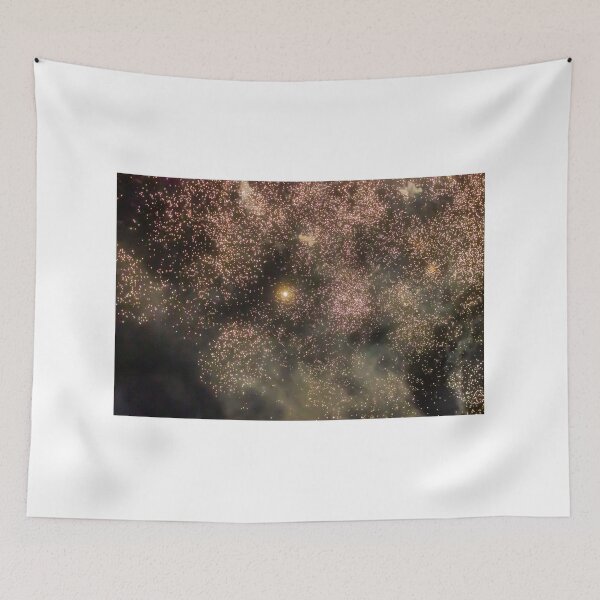 Item preview, Night Fireworks Show With Bright Spark Trails And Smoke Illumination Against The Dark Sky designed and sold by Nmallia.