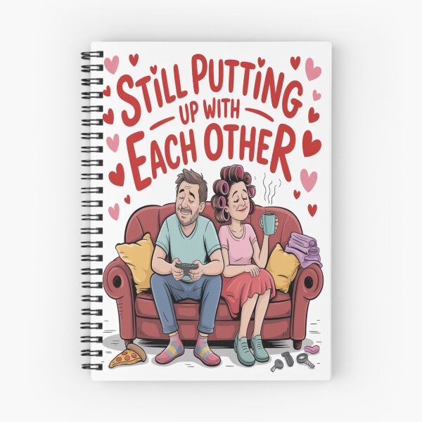 Item preview, Still Putting Up With Each Other – Funny Cozy Anniversary Couple on Couch designed and sold by Midnight Veil Designs.