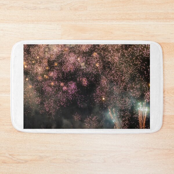 Item preview, Night Fireworks Show With Bright Spark Trails And Smoke Illumination Against The Dark Sky designed and sold by Nmallia.