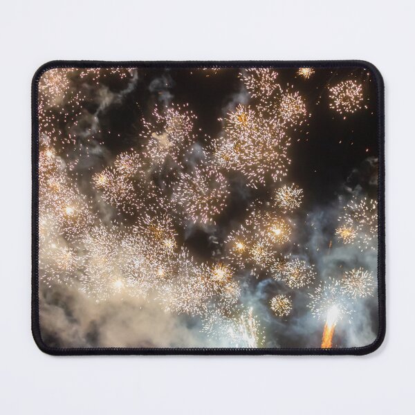Item preview, Night Fireworks Show With Bright Spark Trails And Smoke Illumination Against The Dark Sky designed and sold by Nmallia.
