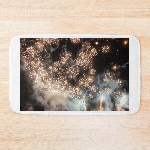 Item preview, Night Fireworks Show With Bright Spark Trails And Smoke Illumination Against The Dark Sky designed and sold by Nmallia.