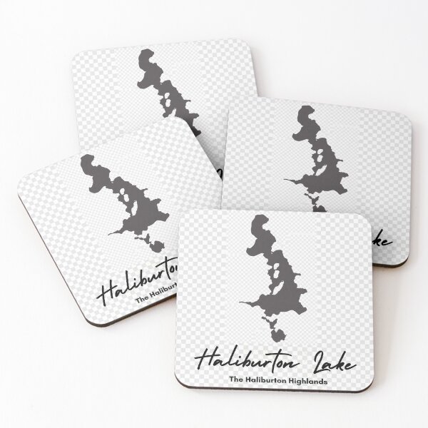 Item preview, Haliburton Lake, Ontario - Vintage Black Minimalist Map designed and sold by GranitePaddle.