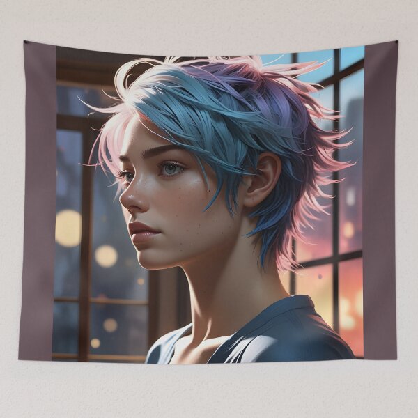 Item preview, Supernova tenderness: A portrait in cyber-chic style designed and sold by KunstGeist.