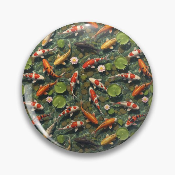 Item preview, Koi Fish Pond Pattern – Serene Japanese Water Garden designed and sold by Fabricbella.