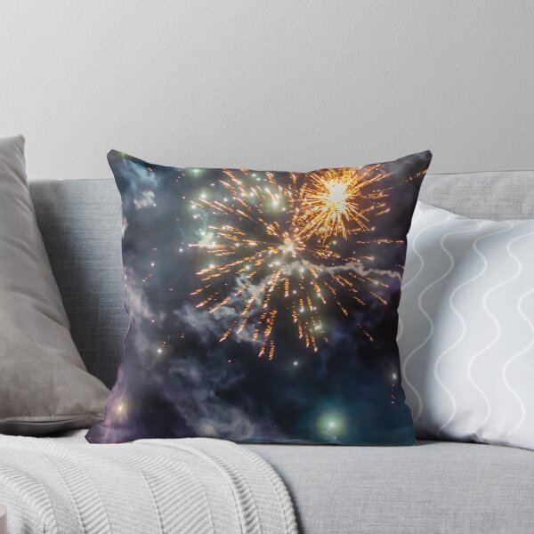 Item preview, Night Fireworks Show With Bright Spark Trails And Smoke Illumination Against The Dark Sky designed and sold by Nmallia.