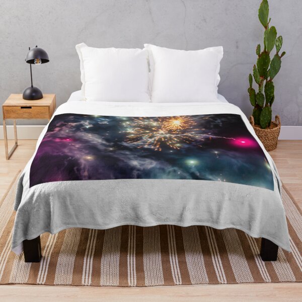 Item preview, Night Fireworks Show With Bright Spark Trails And Smoke Illumination Against The Dark Sky designed and sold by Nmallia.