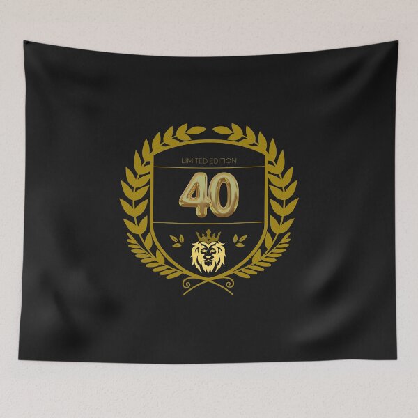 Item preview, Limited Edition 40 – Gold Luxury Birthday Crest Design designed and sold by Aquarius-club.