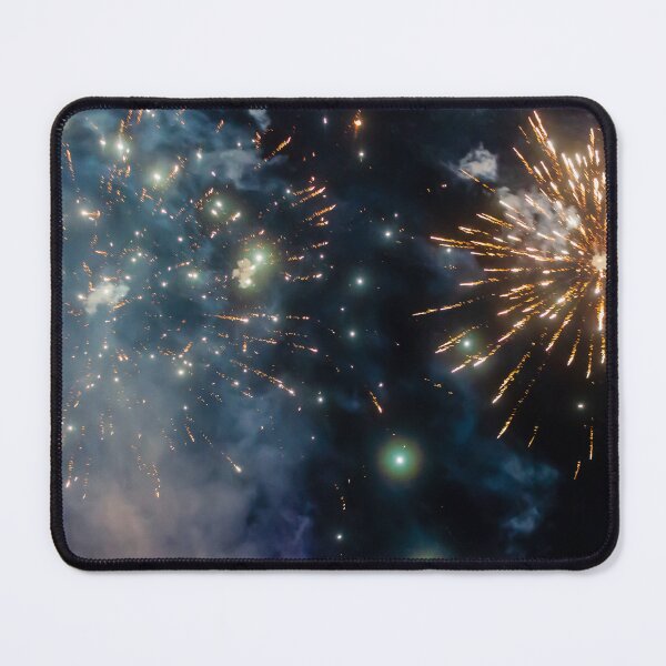 Item preview, Night Fireworks Show With Bright Spark Trails And Smoke Illumination Against The Dark Sky designed and sold by Nmallia.