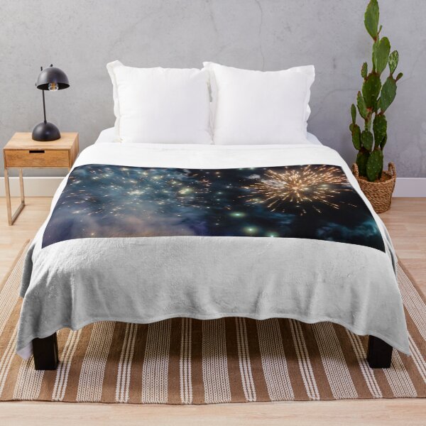 Item preview, Night Fireworks Show With Bright Spark Trails And Smoke Illumination Against The Dark Sky designed and sold by Nmallia.