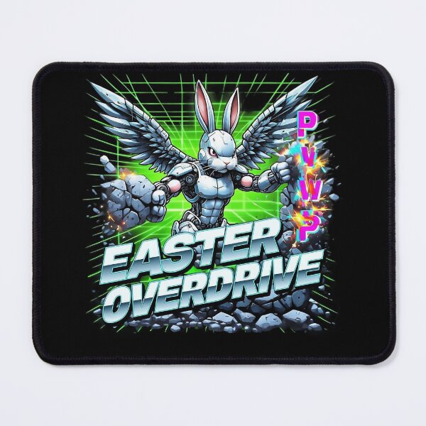 Item preview, Winged Cybernetic Rabbit in Easter Overdrive designed and sold by newvisionart191.